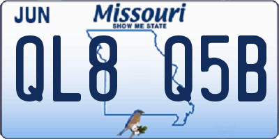 MO license plate QL8Q5B