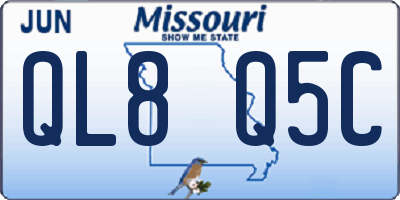 MO license plate QL8Q5C