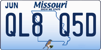 MO license plate QL8Q5D