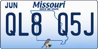 MO license plate QL8Q5J