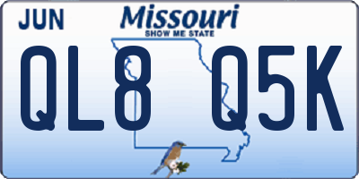 MO license plate QL8Q5K