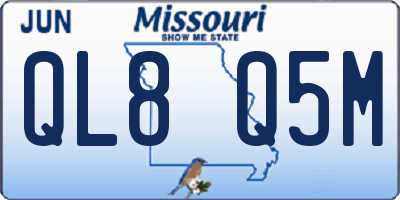 MO license plate QL8Q5M