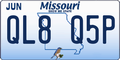 MO license plate QL8Q5P