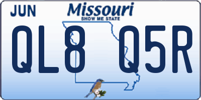 MO license plate QL8Q5R