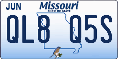 MO license plate QL8Q5S
