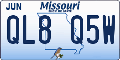 MO license plate QL8Q5W