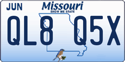 MO license plate QL8Q5X