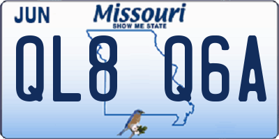 MO license plate QL8Q6A