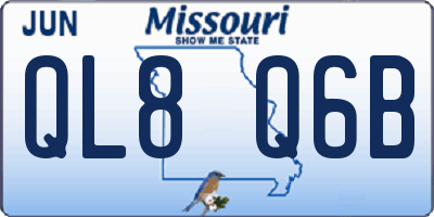 MO license plate QL8Q6B