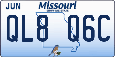 MO license plate QL8Q6C