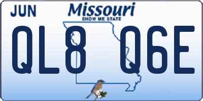 MO license plate QL8Q6E