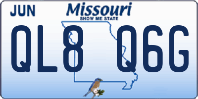 MO license plate QL8Q6G