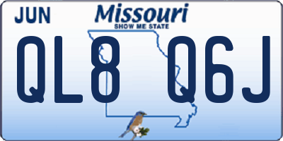 MO license plate QL8Q6J