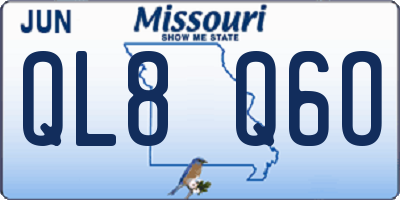 MO license plate QL8Q6O