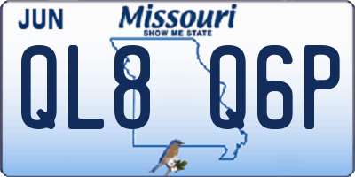 MO license plate QL8Q6P