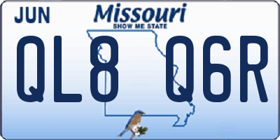 MO license plate QL8Q6R