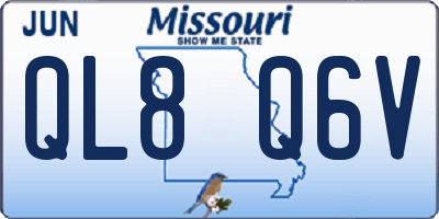 MO license plate QL8Q6V