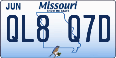 MO license plate QL8Q7D