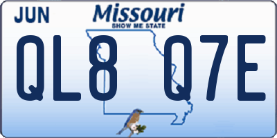 MO license plate QL8Q7E