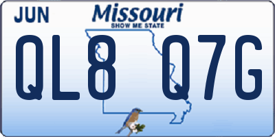 MO license plate QL8Q7G