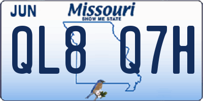 MO license plate QL8Q7H