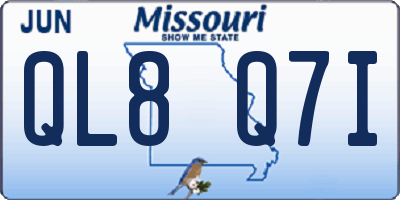 MO license plate QL8Q7I