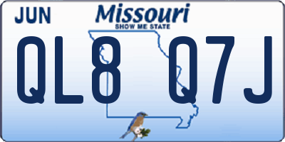 MO license plate QL8Q7J