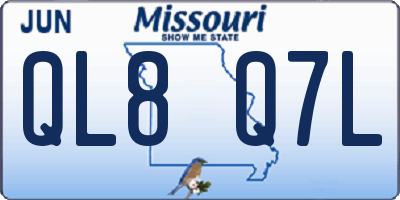 MO license plate QL8Q7L