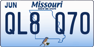 MO license plate QL8Q7O