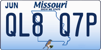 MO license plate QL8Q7P
