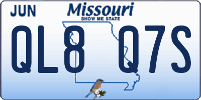 MO license plate QL8Q7S