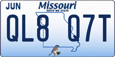 MO license plate QL8Q7T
