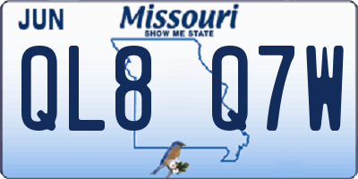 MO license plate QL8Q7W