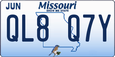 MO license plate QL8Q7Y