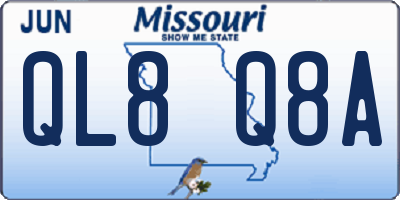 MO license plate QL8Q8A