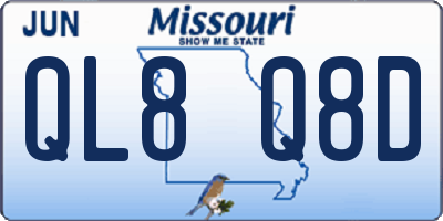 MO license plate QL8Q8D