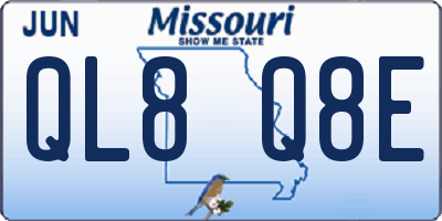 MO license plate QL8Q8E