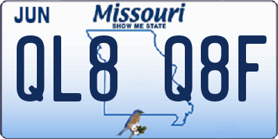 MO license plate QL8Q8F