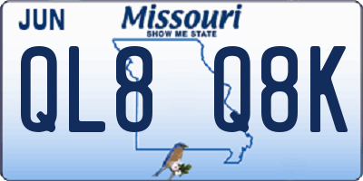MO license plate QL8Q8K