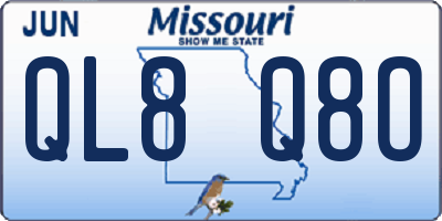 MO license plate QL8Q8O