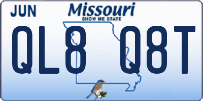 MO license plate QL8Q8T