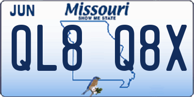 MO license plate QL8Q8X
