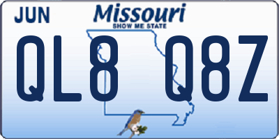 MO license plate QL8Q8Z