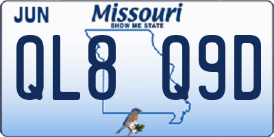 MO license plate QL8Q9D