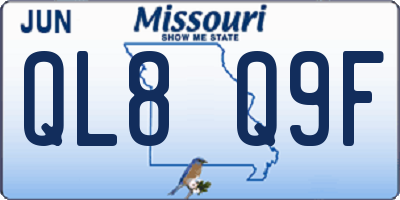 MO license plate QL8Q9F