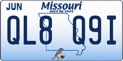 MO license plate QL8Q9I