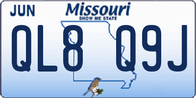 MO license plate QL8Q9J