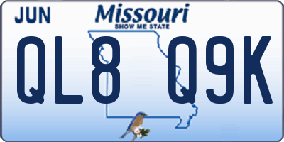 MO license plate QL8Q9K