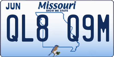 MO license plate QL8Q9M