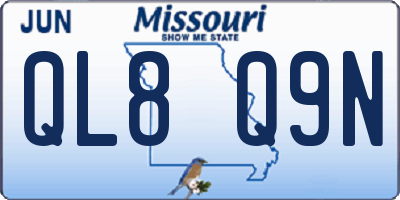 MO license plate QL8Q9N